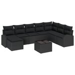 vidaXL Ensemble de canapé de jardin de 9 pièces avec coussins en rotin poly beige