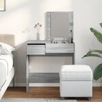 vidaXL Coiffeuse avec miroir sonoma gris 73x46 5x120 cm