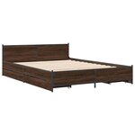 vidaXL Cadre de lit et tiroirs chêne marron 120x190 cm bois ingénierie