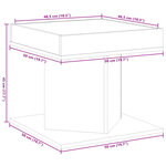 vidaXL Table basse avec LED noir 50x50x45 cm bois d'ingénierie