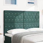 vidaXL Tête de lit avec boutons en cristal  capitonnée  vert foncé  160 cm  velours