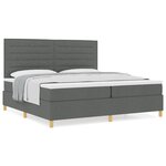 vidaXL Lit à ressorts avec matelas gris foncé 200x200 cm tissu