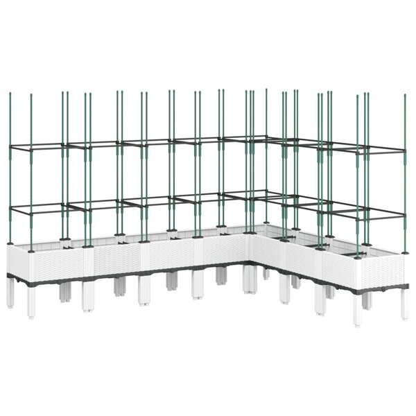 vidaXL Jardinière avec treillis blanc 200x160x142 5 cm PP