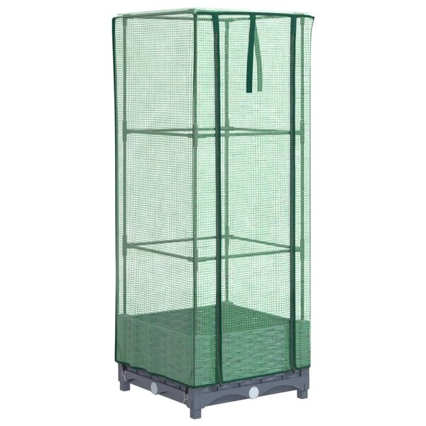 vidaXL Jardinière surélevée avec housse aspect rotin 40x40x123 cm