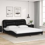 vidaXL Cadre de lit avec LED sans matelas noir 180x200 cm