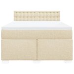 vidaXL Sommier à lattes de lit avec matelas Crème 160x200 cm Tissu