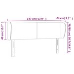vidaXL Tête de lit avec oreilles Noir 147x23x78/88 cm Similicuir