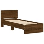 vidaXL Cadre de lit avec tête de lit chêne marron 90x200 cm