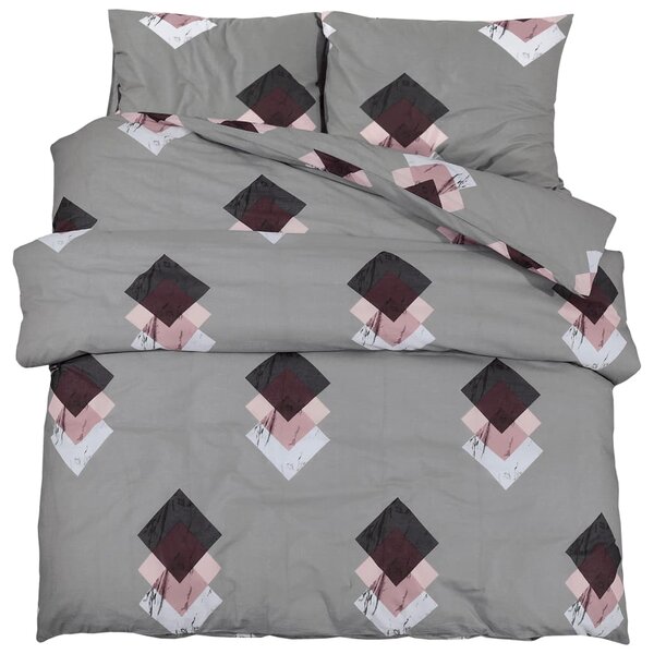 vidaXL Ensemble de housse de couette Gris 260x220 cm Coton
