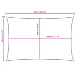 vidaXL Voile de parasol tissu oxford rectangulaire 3x6 m anthracite