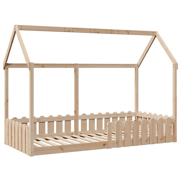 vidaXL Cadre de lit d'enfants forme de maison 90x200cm bois massif pin