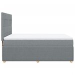 vidaXL Sommier à lattes de lit avec matelas Gris clair 140x190cm Tissu