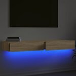 vidaXL Meubles TV avec éclairage LED 2 Pièces chêne sonoma 60x35x15 5 cm