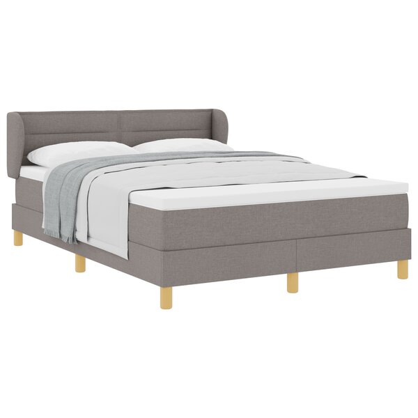 Lit à ressorts vidaXL avec matelas - Taupe  140x190 cm  Tissu