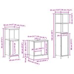 vidaXL Set de meubles de salle de bain 3 pièces Chêne Noir Bois d'ingénierie