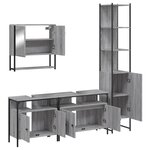 vidaXL Ensemble de meubles de salle de bain 4 Pièces Sonoma gris