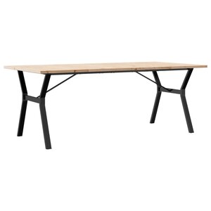 vidaXL Table à manger cadre en Y 200x100x75 5 cm bois pin massif fonte