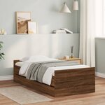 vidaXL Cadre de lit sans matelas chêne marron 75x190 cm