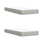 vidaXL Sommier à lattes de lit et matelas Gris clair 200x200cm Velours