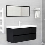 vidaXL Armoire d'évier avec lavabo intégré Noir Aggloméré