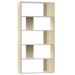 vidaXL Bibliothèque/Séparateur de pièce Blanc chêne sonoma 80x24x159cm