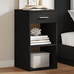 vidaXL Tables de chevet 2 Pièces noir 35x34x65 cm bois d’ingénierie