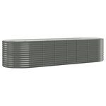 vidaXL Lit surélevé de jardin Acier enduit de poudre 322x100x68cm gris