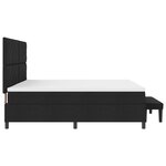 vidaXL Lit Box Spring avec Matelas et Banc Noir 200x200 cm Tissu