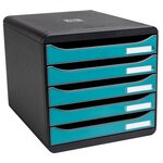 Module De Classement Big Box Plus 5 Tiroirs Skandi - Bleu Pacifique - Exacompta