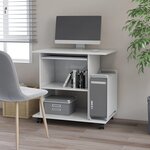 vidaXL Bureau d'ordinateur Blanc 80x50x75 cm Bois d'ingénierie