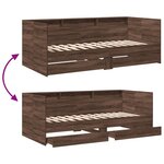 vidaXL Lit de jour avec tiroirs sans matelas chêne marron 90x190 cm