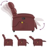 vidaXL Fauteuil de massage inclinable Rouge bordeaux Similicuir