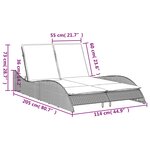 vidaXL Chaise longue avec coussins beige 114x205x73 cm résine tressée