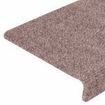 vidaXL Tapis de marches d'escalier 5 Pièces Marron 65x21x4 cm Aiguilleté