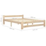vidaXL Cadre de lit sans matelas bois massif de pin 140x200 cm