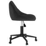 Chaise fauteuil siège pivotante de bureau informatique étude velours noir 02_0024168