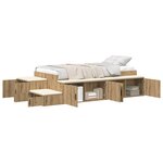 vidaXL Lit de rangement en chêne artisan 90x200 cm