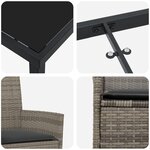 vidaXL Ensemble de 5 Chaises de Jardin avec Coussins Gris Rotin Synthétique