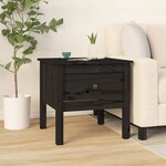 vidaXL Table d'appoint Noir 50x50x49 cm Bois massif de pin