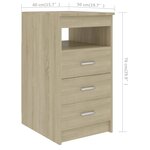 Bureau table poste de travail meuble d'ordinateur informatique étude chêne sonoma 140 x 50 x 76 cm bois d’ingénierie brun 02_0023655