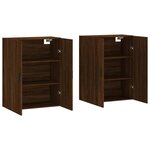 vidaXL Armoires murales 2 Pièces chêne marron 69 5x34x90 cm