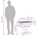 vidaXL Table à plateau pliable beige 65x40x75 cm résine tressée