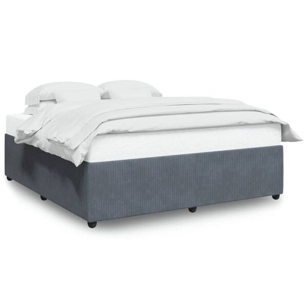 vidaXL Cadre de lit sans matelas gris foncé 200x200 cm velours