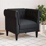 vidaXL Fauteuil Chesterfield noir tissu