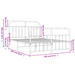 vidaXL Cadre de lit métal sans matelas avec pied de lit noir 140x200cm