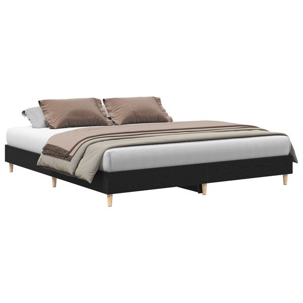 vidaXL Cadre de Lit Chêne Noir 160x200 cm Bois
