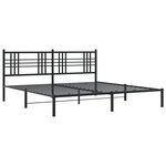 vidaXL Cadre de lit métal avec tête de lit noir 183x213 cm