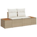vidaXL Ensemble de Canapés de Jardin en 8 Pièces avec Coussins Beige Poly Rattan Acacia