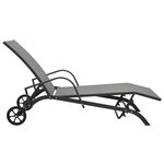 vidaXL Chaises longues lot de 2 avec table Textilène et acier