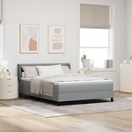 vidaXL Lit avec sommier à ressorts et matelas Gris clair 140x200 cm Tissu